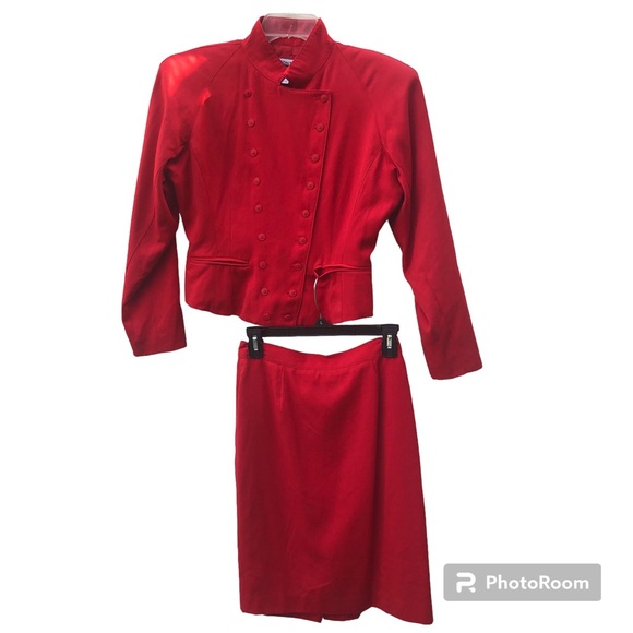 Vintage 80’s red A line skirt - Picture 4 of 5